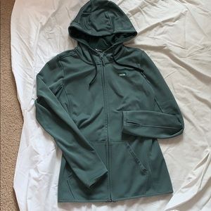 Olive green The North Face zip jacket
